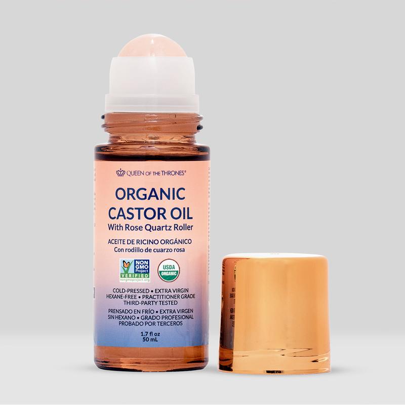 Revitalize Your Eyes Anywhere with 100% Pure Organic Castor Oil & Natural Rose Quartz Roll-On