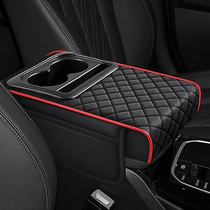 4-in-1 Premium Car Armrest Cushion with Integrated Storage & Dual Cup Holders