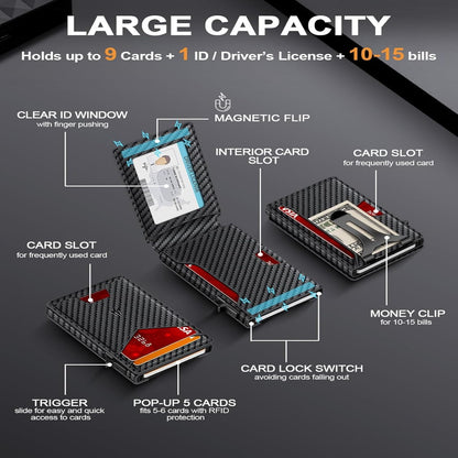 Slim Smart Wallet With Instant Pop-Up Cards