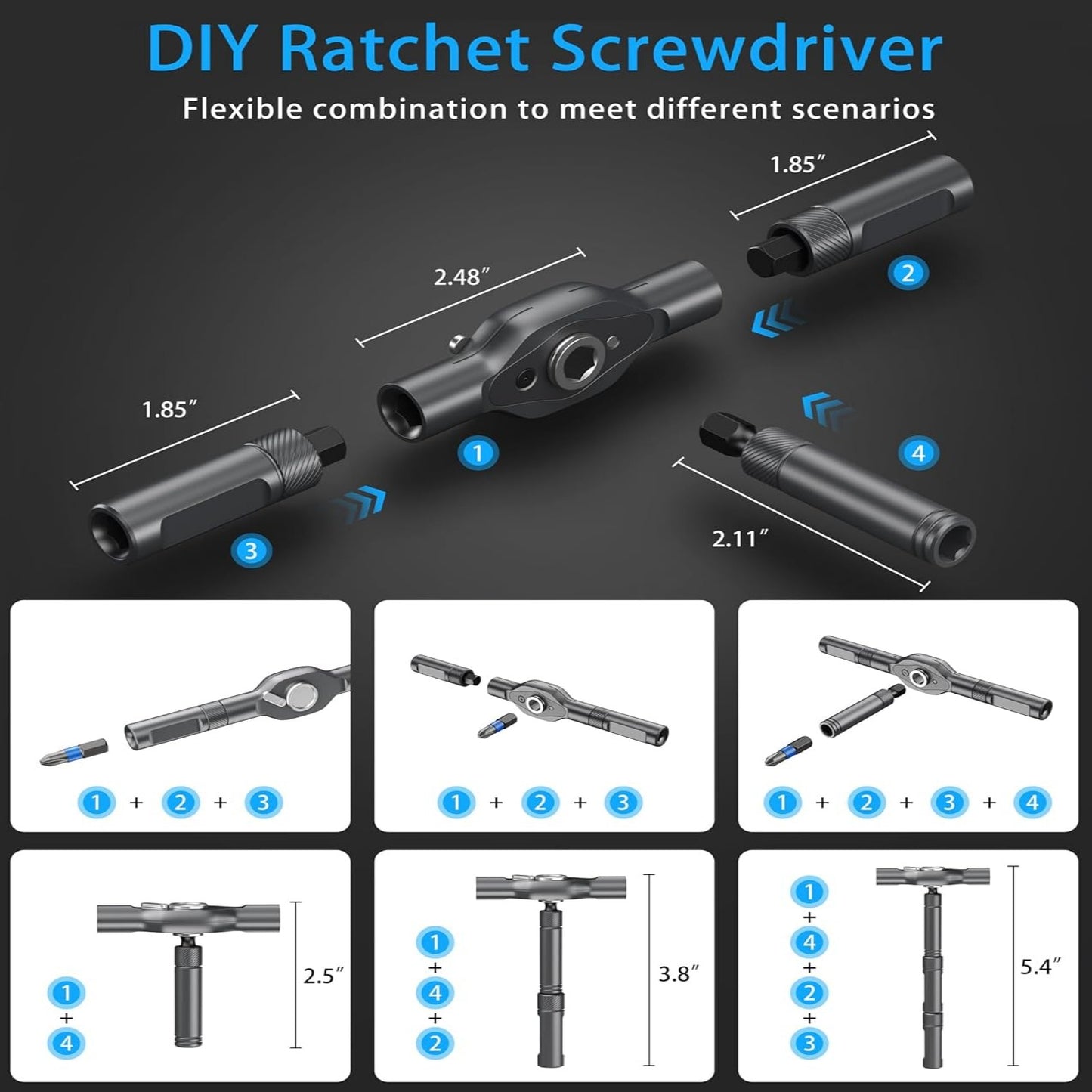 24-in-1 Transforming Ratchet Wrench & Screwdriver Set