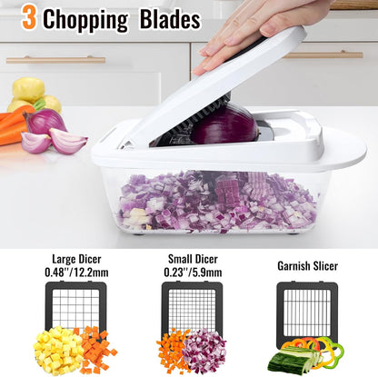 Prep in Seconds: 15-in-1 Multifunctional Vegetable Chopper