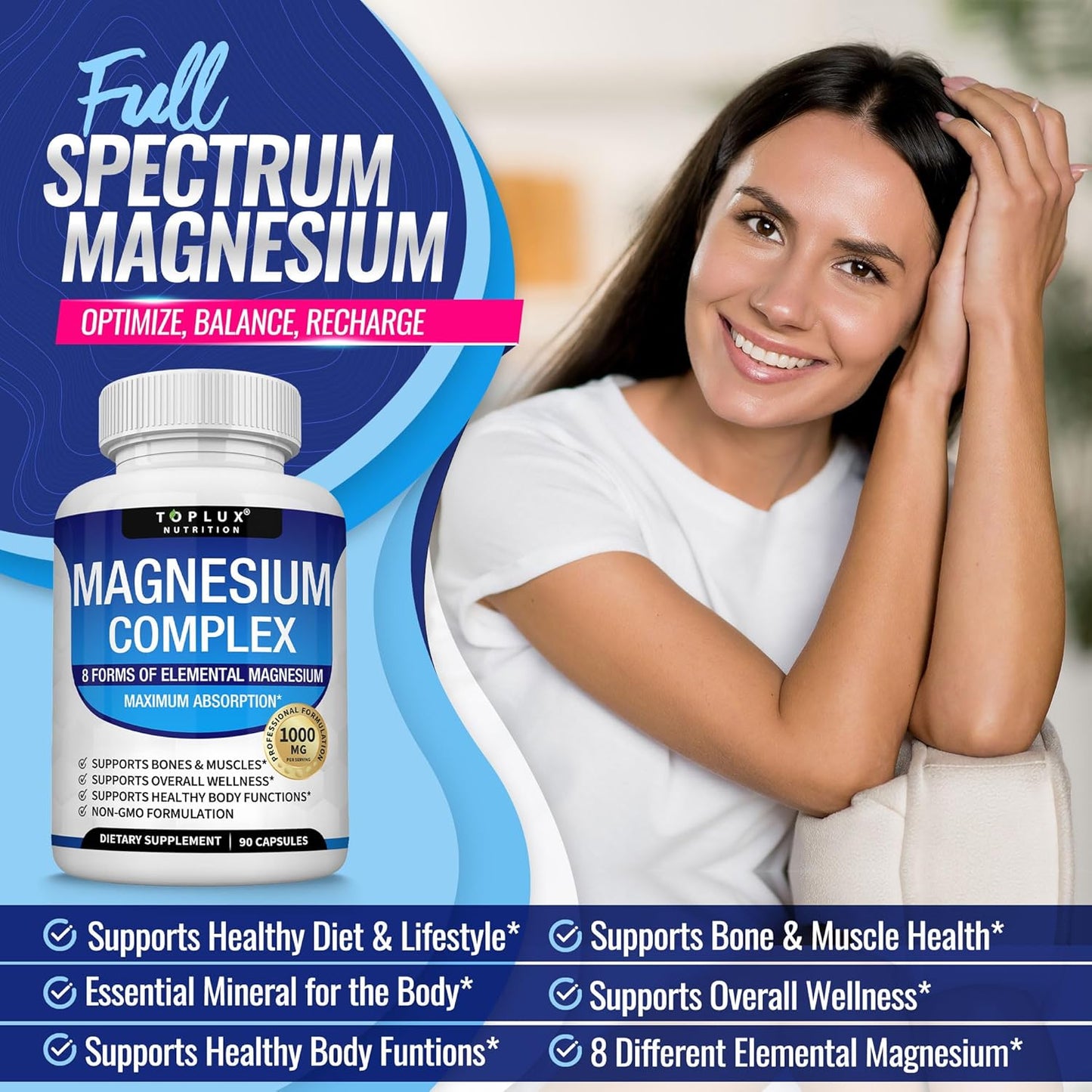 Ultimate 8-in-1 Magnesium Complex for Daily Vitality and Deep Relaxation