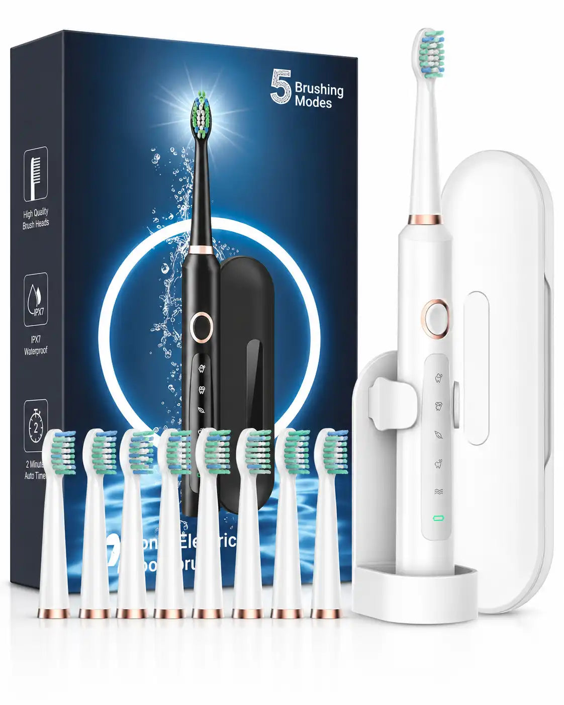 Sonic Electric Toothbrush - 45,000 VPM Clean with 120-Day Charge Free Power