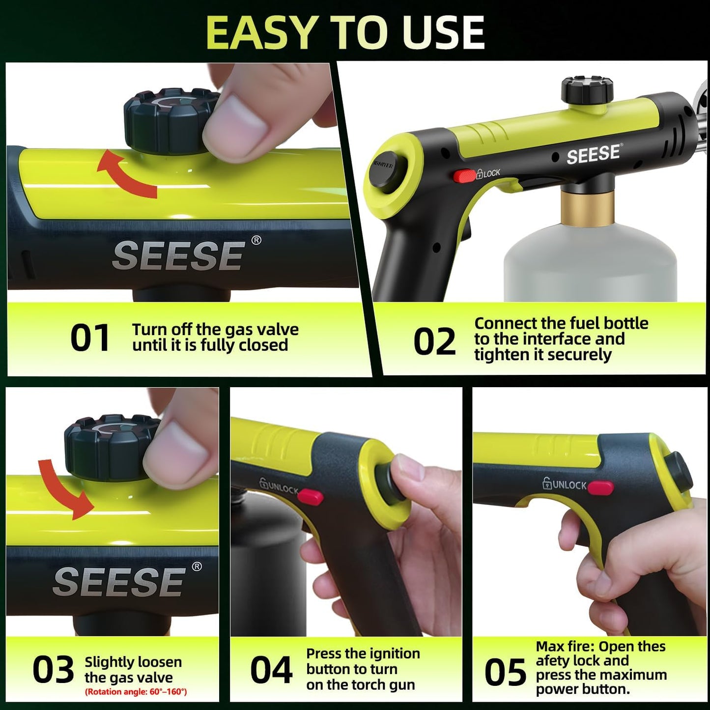 Powerful Propane Torch ,Kitchen Cooking Torch