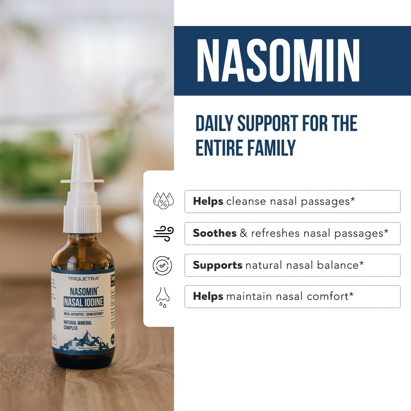 Iodine & Fulvic Acid Nasal Spray – [30-Day Supply Set] – 360° Daily Defense Nasal Cleanse