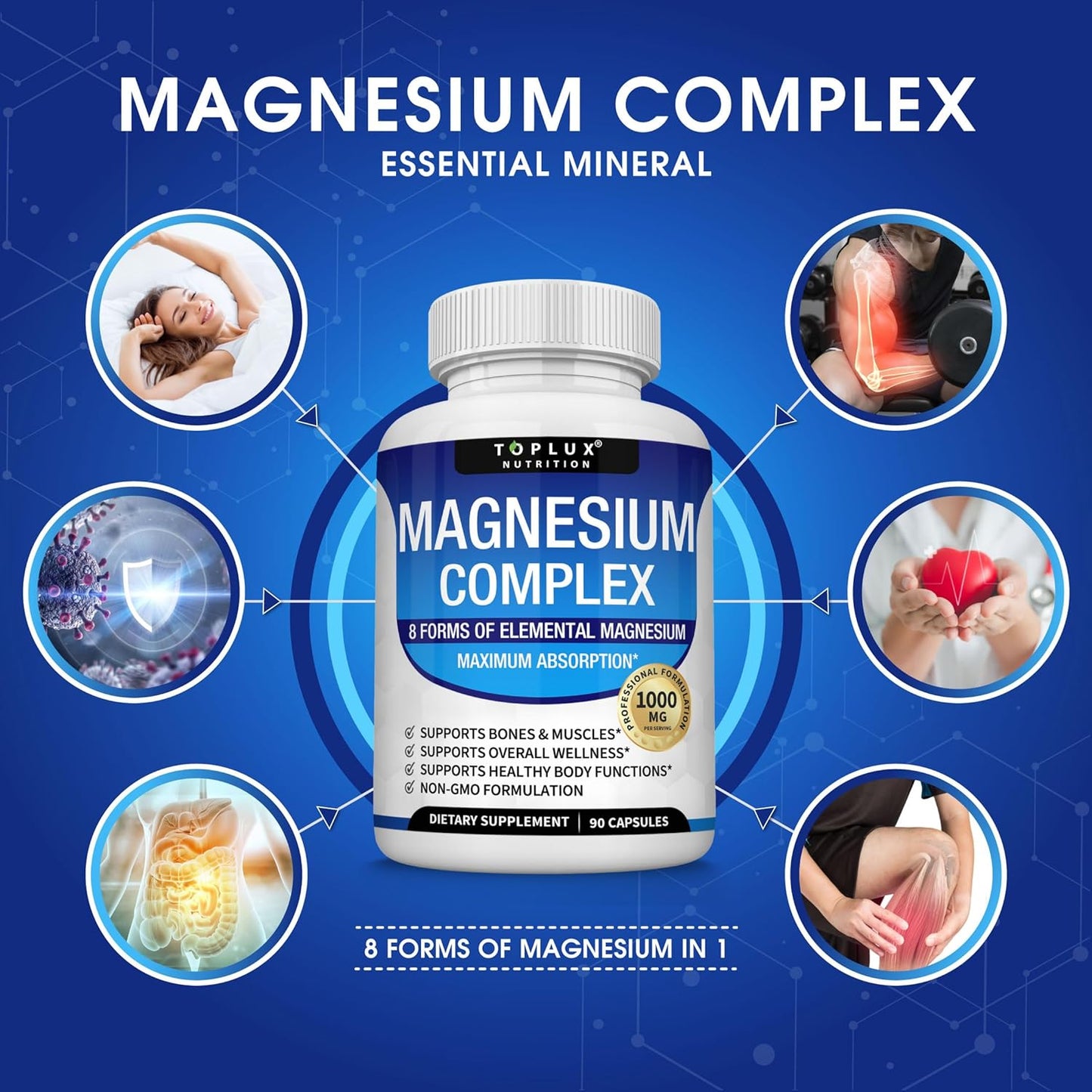 Ultimate 8-in-1 Magnesium Complex for Daily Vitality and Deep Relaxation