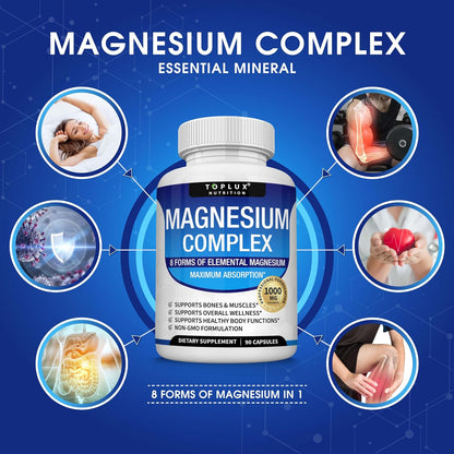 Ultimate 8-in-1 Magnesium Complex for Daily Vitality and Deep Relaxation