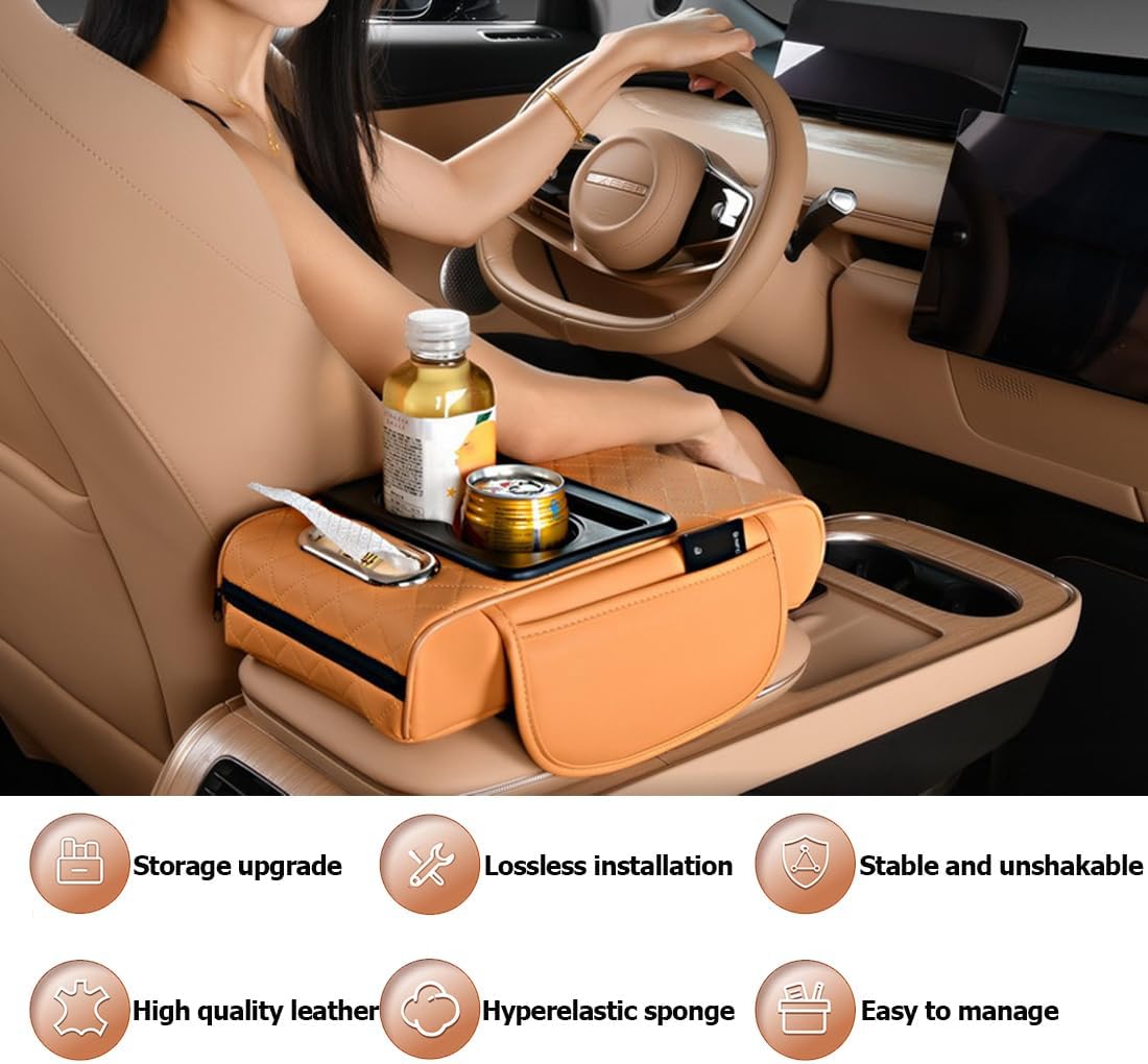 Ergonomic Car Armrest Cushion – Ultimate Comfort & Extra Storage Organizer