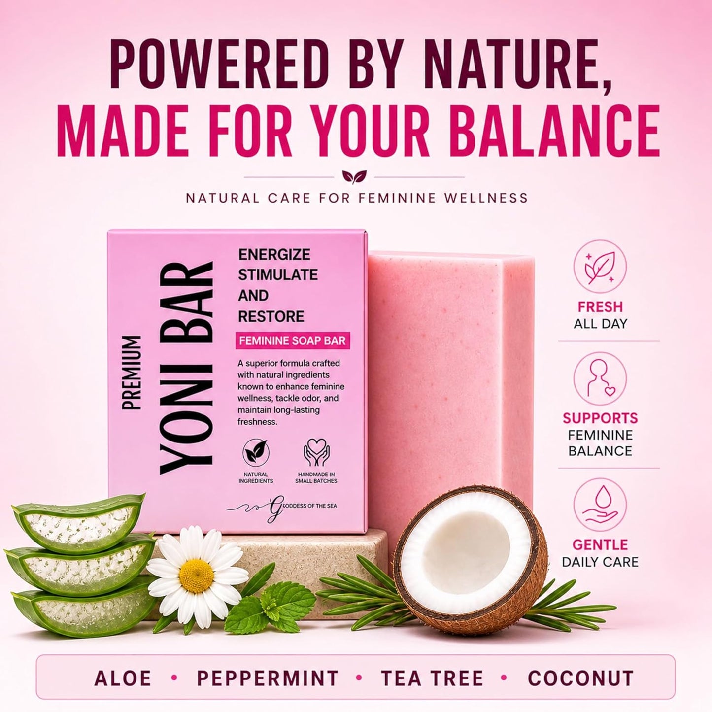 All-Natural Feminine Cleansing Bar for Daily pH Balance & Odor Control