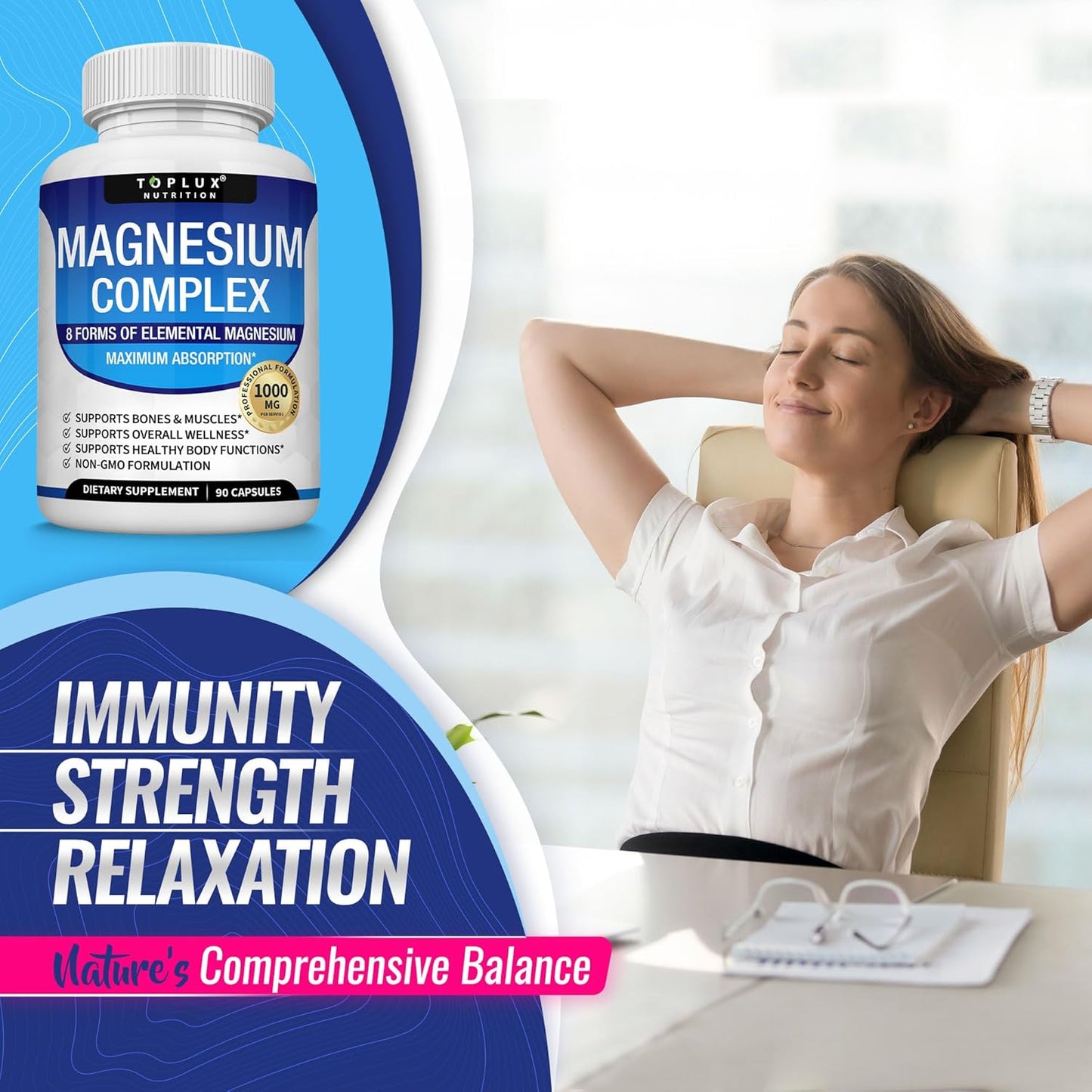 Ultimate 8-in-1 Magnesium Complex for Daily Vitality and Deep Relaxation