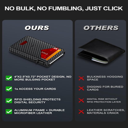 Slim Smart Wallet With Instant Pop-Up Cards