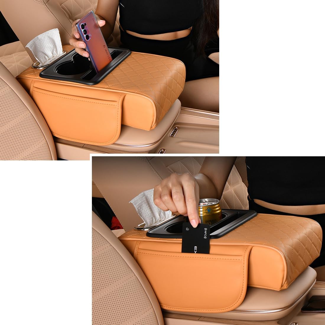Ergonomic Car Armrest Cushion – Ultimate Comfort & Extra Storage Organizer