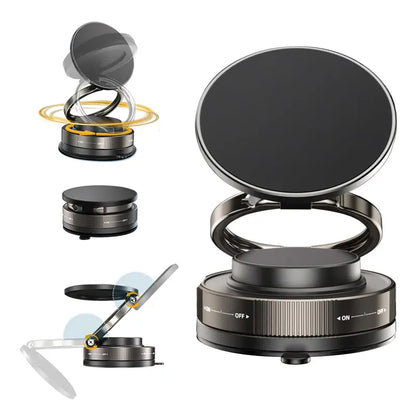 360° Adjustable Vacuum Magnetic Phone Holder – Snap, Lock & Stay Anywhere