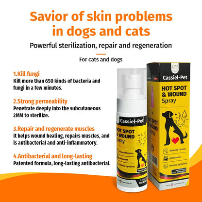 Stop the Scratching Instantly: Fast-Acting Relief for Hot Spots and Raw Wounds!——Pet-Safe Natural Spray