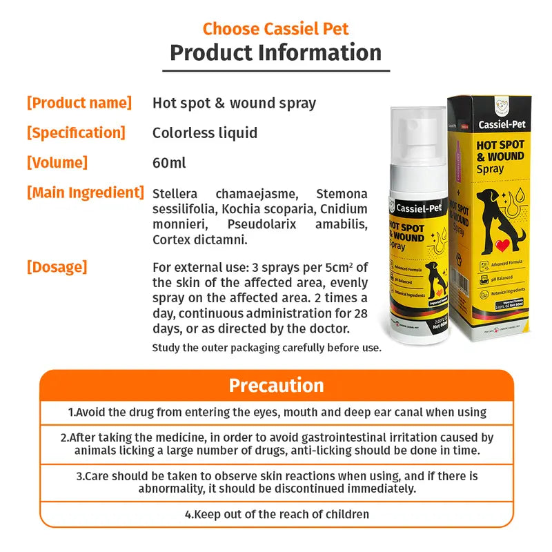 Stop the Scratching Instantly: Fast-Acting Relief for Hot Spots and Raw Wounds!——Pet-Safe Natural Spray