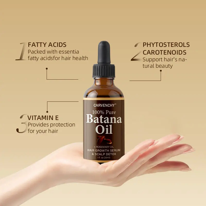 Batana Rosemary Oil - Grow Longer, Thicker & Stronger Hair Naturally