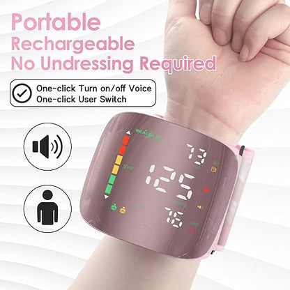 One-Touch Smart Wrist Blood Pressure Monitor with HD Backlight Display