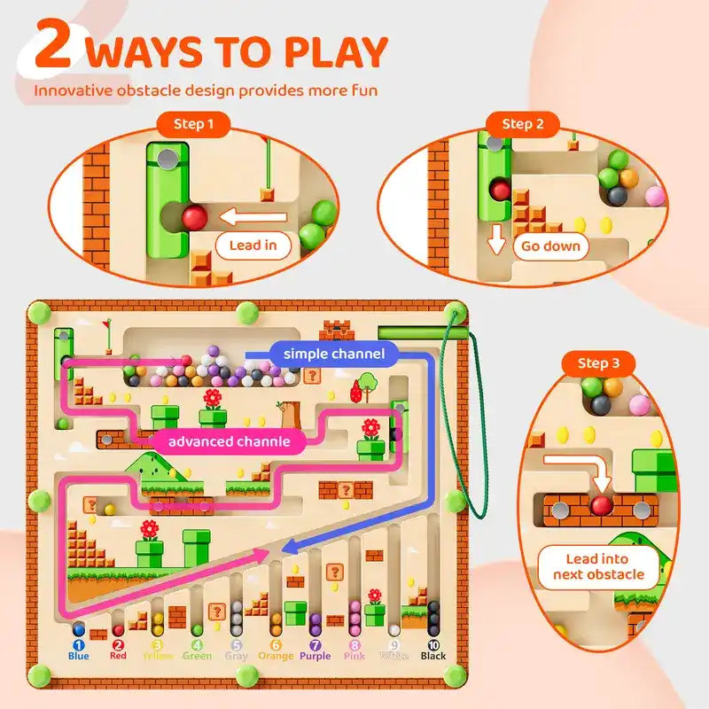 Screen-Free Magnetic Maze: Boost Counting, Colors & Fine Motor Skills Through Play