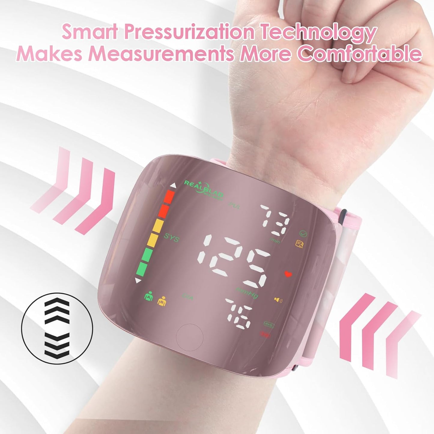 One-Touch Smart Wrist Blood Pressure Monitor with HD Backlight Display
