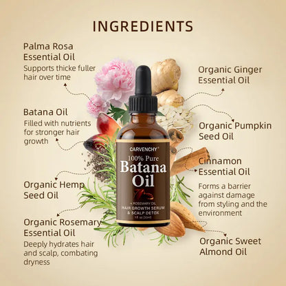 Batana Rosemary Oil - Grow Longer, Thicker & Stronger Hair Naturally