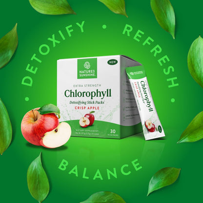 Extra Strength Chlorophyll Stick Packs for Daily Detox, Debloat & Freshness